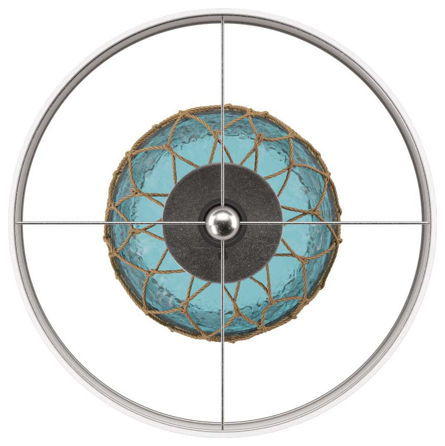 Montego bay seeded glass and netting with white linen shade