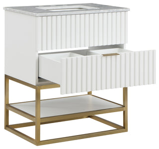 Monad Bathroom Vanity, White, 30" Wide