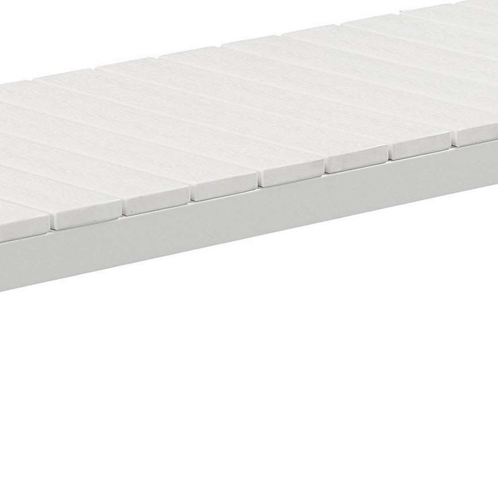 Benzara BM287720 Theo 53" Outdoor Bench, White Aluminum Frame