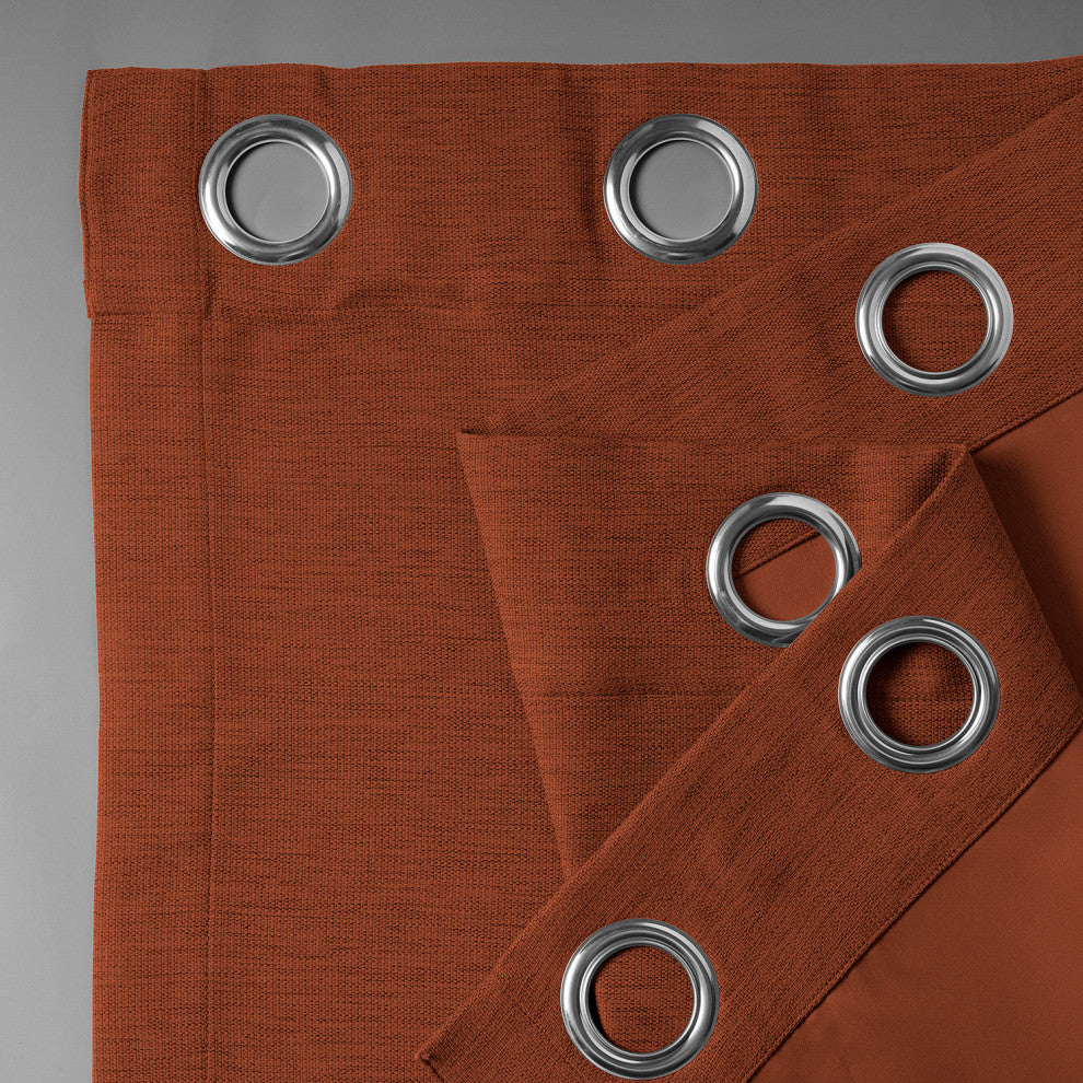 Persimmon Bellino Grommet Blackout Room Darkening Curtain Single Panel, 50"x96"