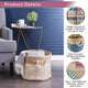 Burlap Bin Lattice White Round Large 15"x16"x16"