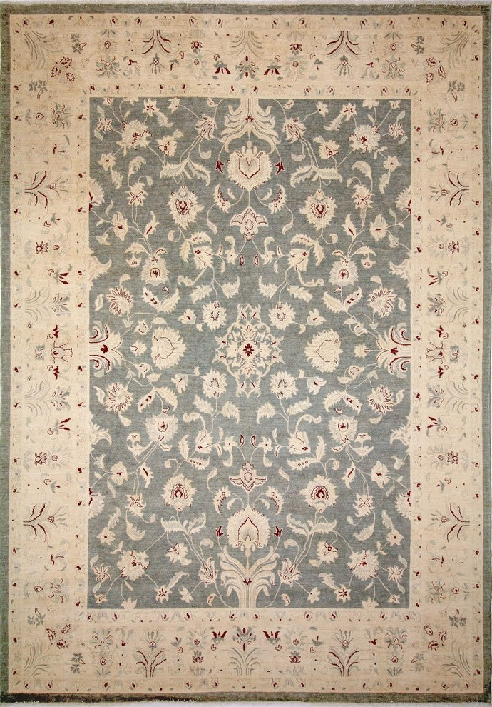 Peshawar Rohesia Gray Hand-Knotted Rug, 10'0x13'10