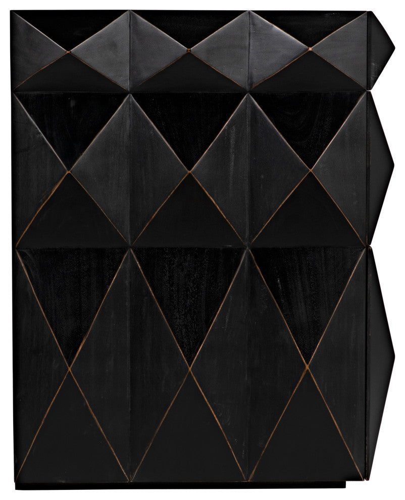 NOIR Furniture - Allegra Dresser in Hand Rubbed Black - GDRE248HB