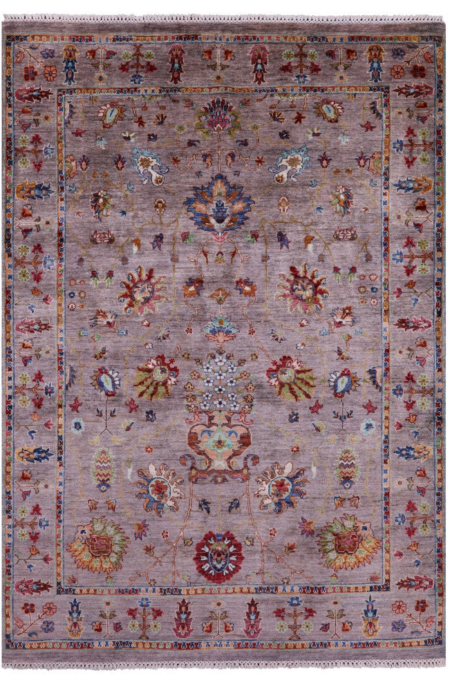 5' 9" X 8' 2" Hand-Knotted Persian Tabriz Wool Rug - Q12935