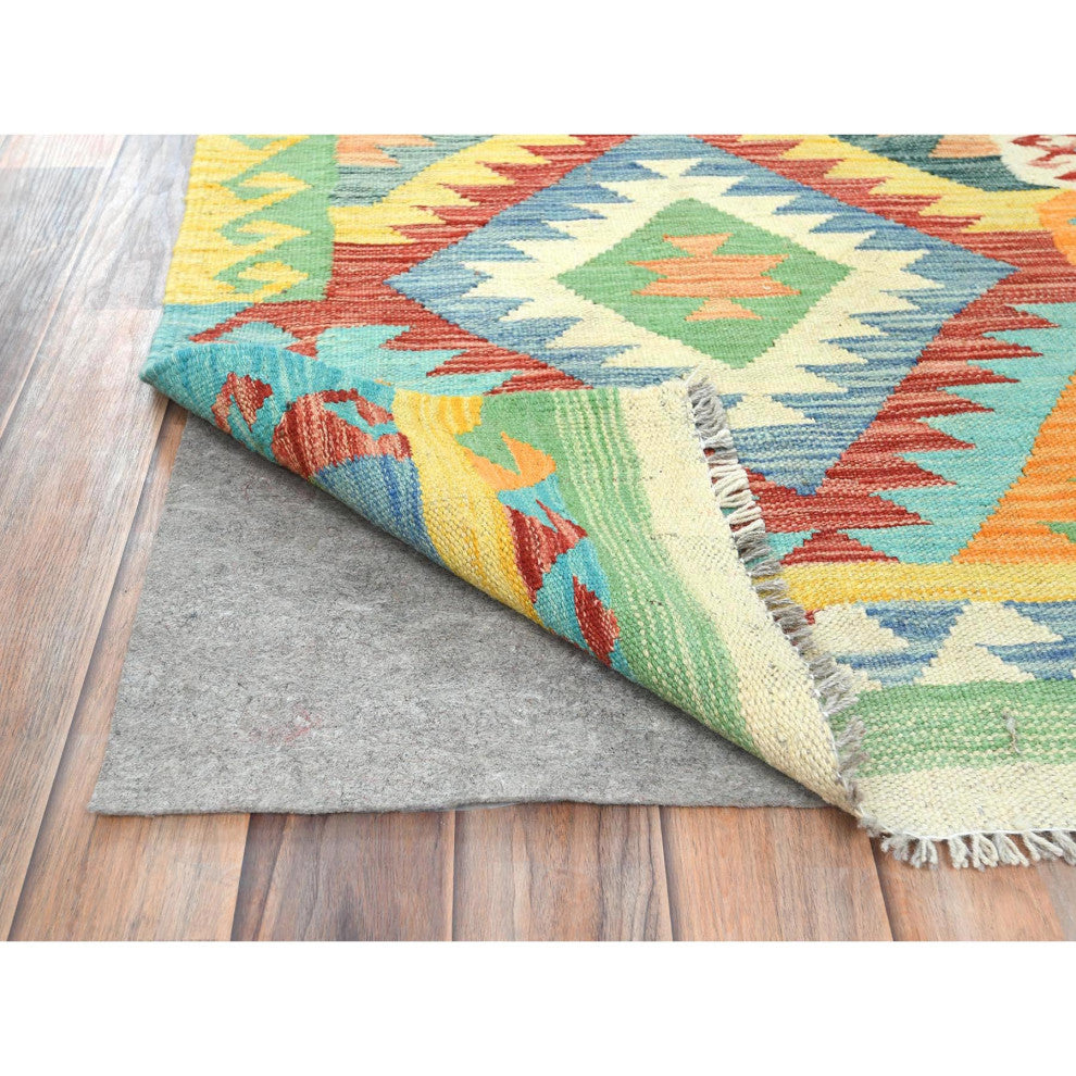 Colorful, Organic Wool Hand Woven, Afghan Kilim Oriental Rug, 2'10"x4'8"