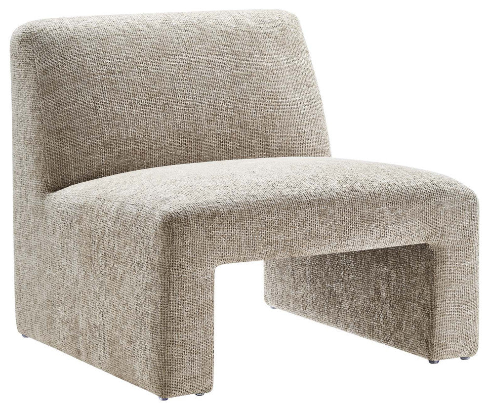 Amita Chenille Upholstered Accent Chair - Khaki