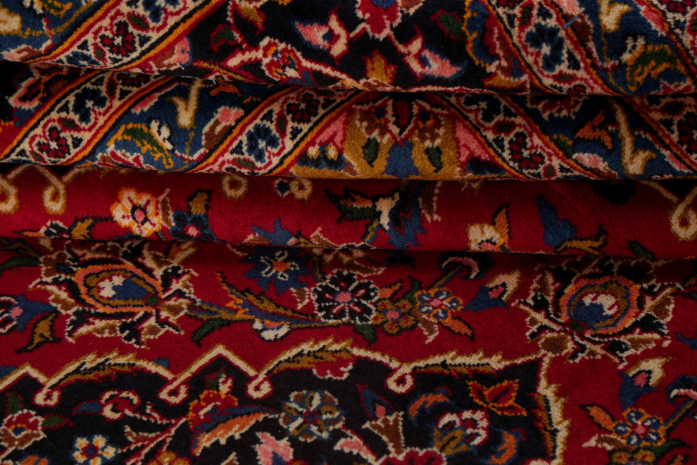 Consigned, Handmade Oriental Persian Vintage-Style Area Rug, Red, 10x13