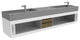CastelloUSA Amazon 84" Wall Mounted Bathroom Vanity Set, White, Gray Top, Brushed Nickel