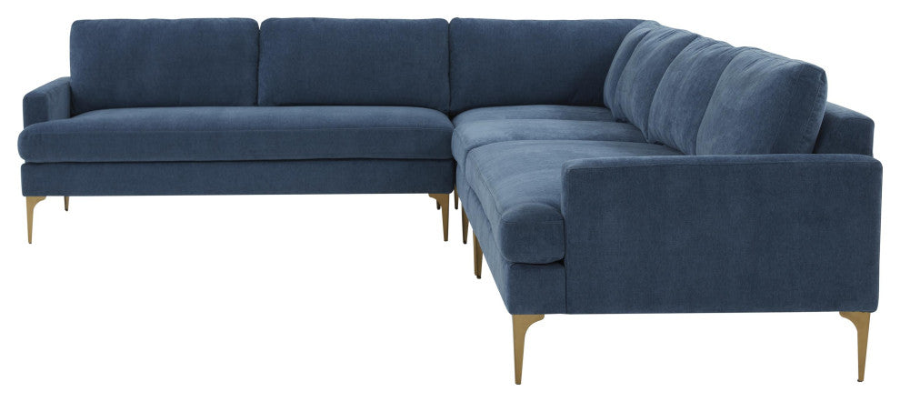 Serena Blue Velvet Large L-Sectional