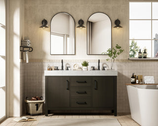 Home Living 54" Double Bathroom Vanity, Mocha Brown