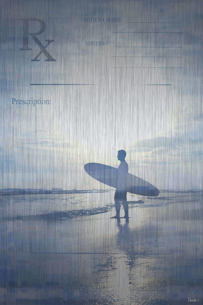 "RX Surf" UV Ink Print on Brushed  Aluminum, 24"x36"