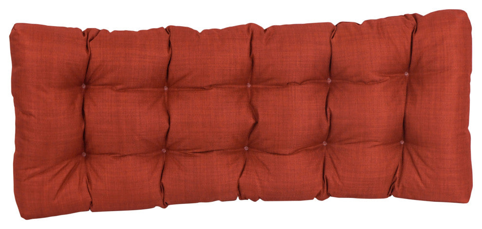 46"X19" Tufted Solid Outdoor Spun Polyester Loveseat Cushion, Cinnamon