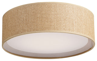 Maxim 10230 Prime 16"W LED Flush Mount Drum Ceiling Fixture - Grass Cloth