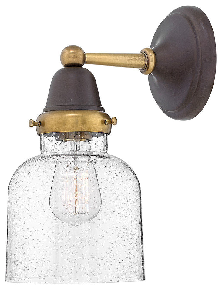 Hinkley Academy Medium Cylinder Glass Single Light Sconce, Oil Rubbed Bronze