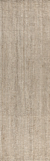 Pata Hand Woven Area Rug, Light Ivory, 2'2"x8'