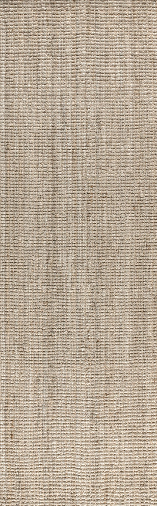 Pata Hand Woven Area Rug, Light Ivory, 2'2"x8'