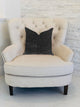 Onyx Caviar Velvet Throw Pillow in Black, 26"x26"