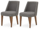 Michael Amini Brooklyn Walk 19.5" Fabric Dining Side Chair in Gray (Set of 2)