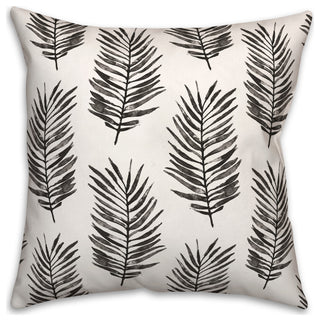 Black Fern Pattern 18x18 Indoor/Outdoor Pillow