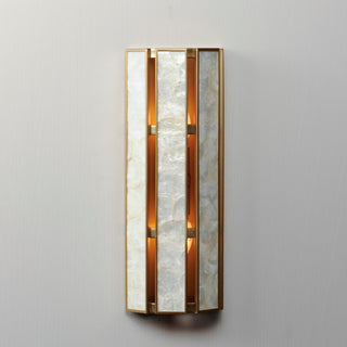 Maxim 12801 Miramar 2 Light 19" Tall Wall Sconce - Capiz / Natural Aged Brass