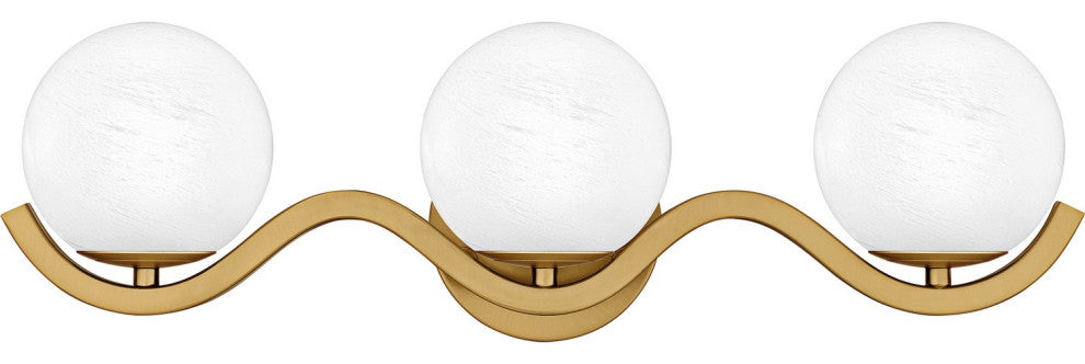 Spherical Three Light Bath in Aged Brass