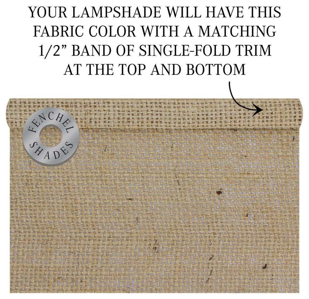 Fenchel Shades 10"x12"x8" Spider Attachment Empire Lamp Shade, Burlap Natural