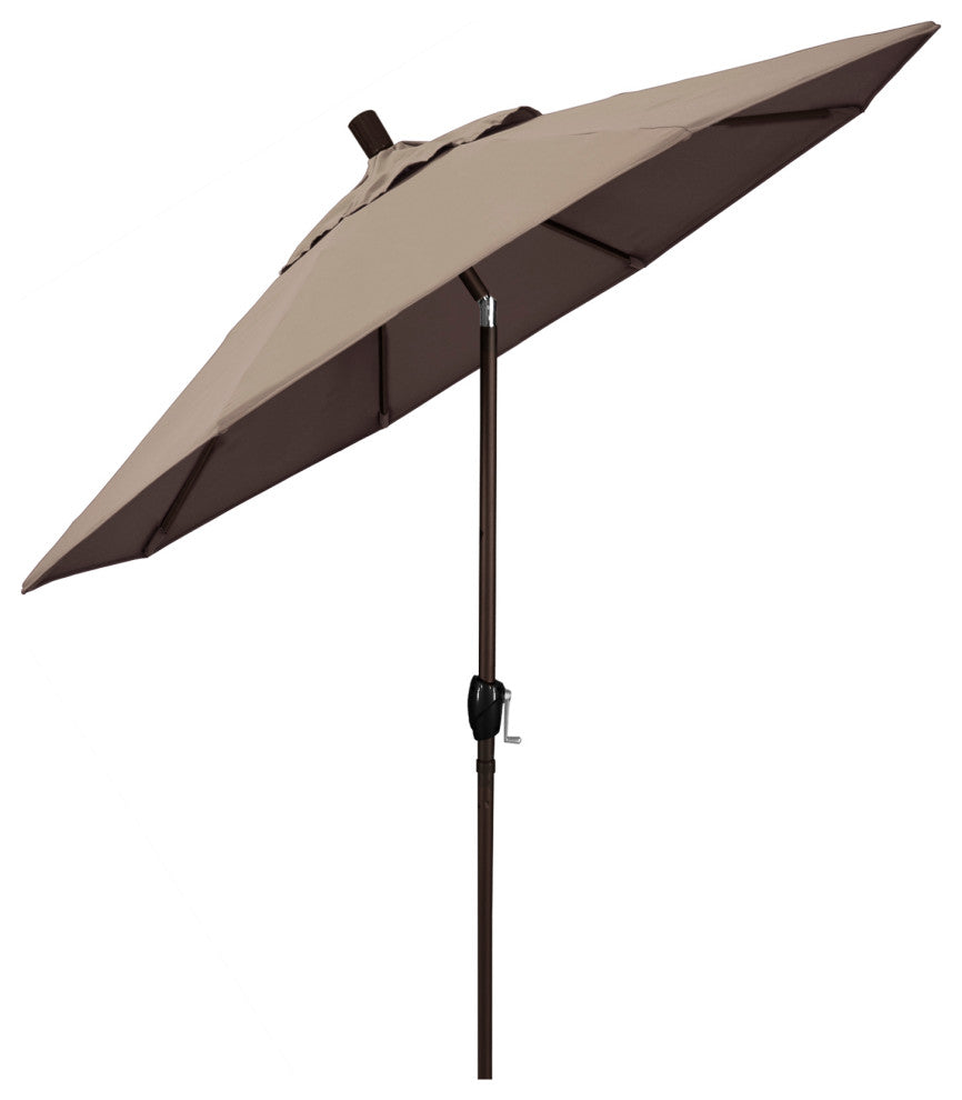 7.5' Aluminum Umbrella Push Tilt, Sunbrella, Taupe