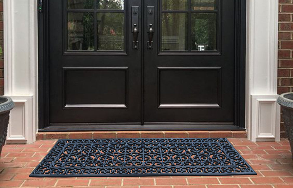 Rubber Grill Matching Doormat Set, Patio/Garage, Heavy Duty, 3-Piece Set