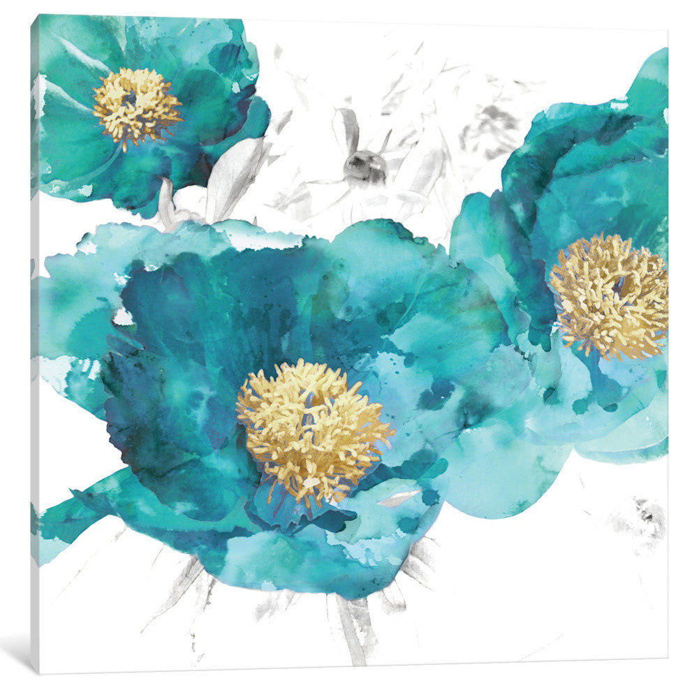 "Aqua Trio I" by Vanessa Austin, Canvas Print, 18x18"