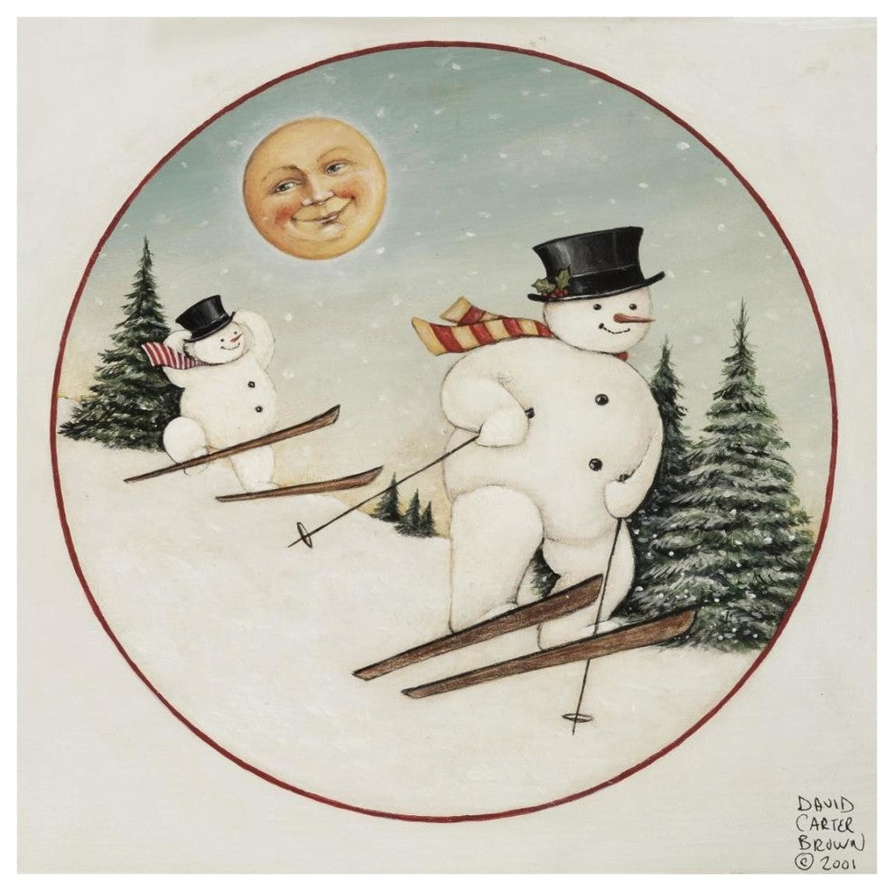 "Merry Lil Snowman" Digital Paper Print by David Carter Brown, 20"x20"
