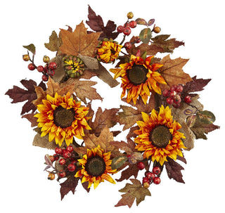 24" Sunflower & Berry Wreath