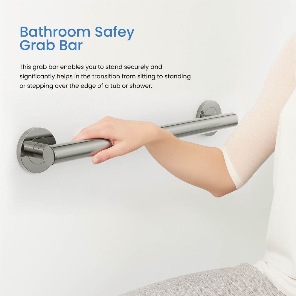 36" Stainless Steel Bathroom Safety Grab Bar, Chrome