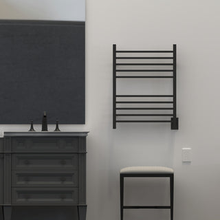 Radiant Square Hardwired plug in combo Towel Warmer, Matte Black