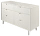 Bohemian Double Dresser, 6 Storage Drawers With Cut Out Pull Handles, White