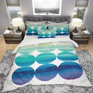 Circle Abstract Blue Colorfields Ii Duvet Cover Set, Twin
