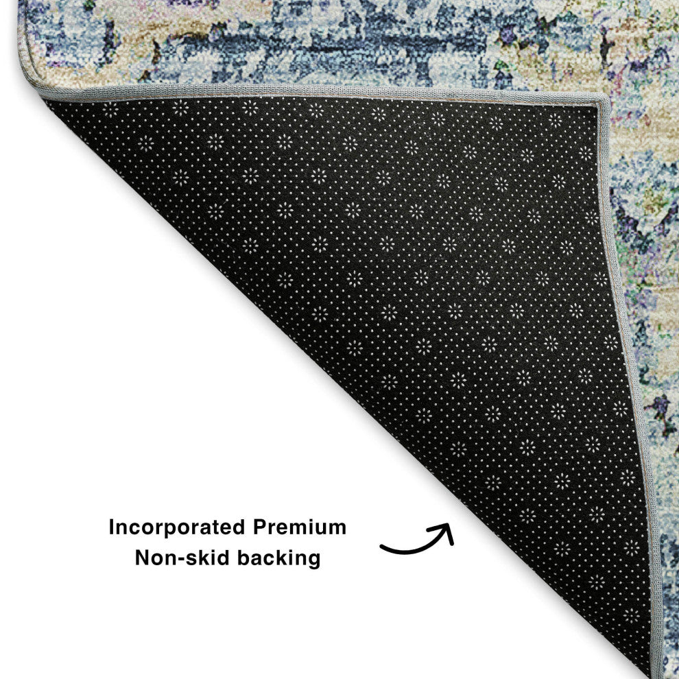 Premium Machine Washable Mayfield AMF634 Blue 8' x 10' Rug