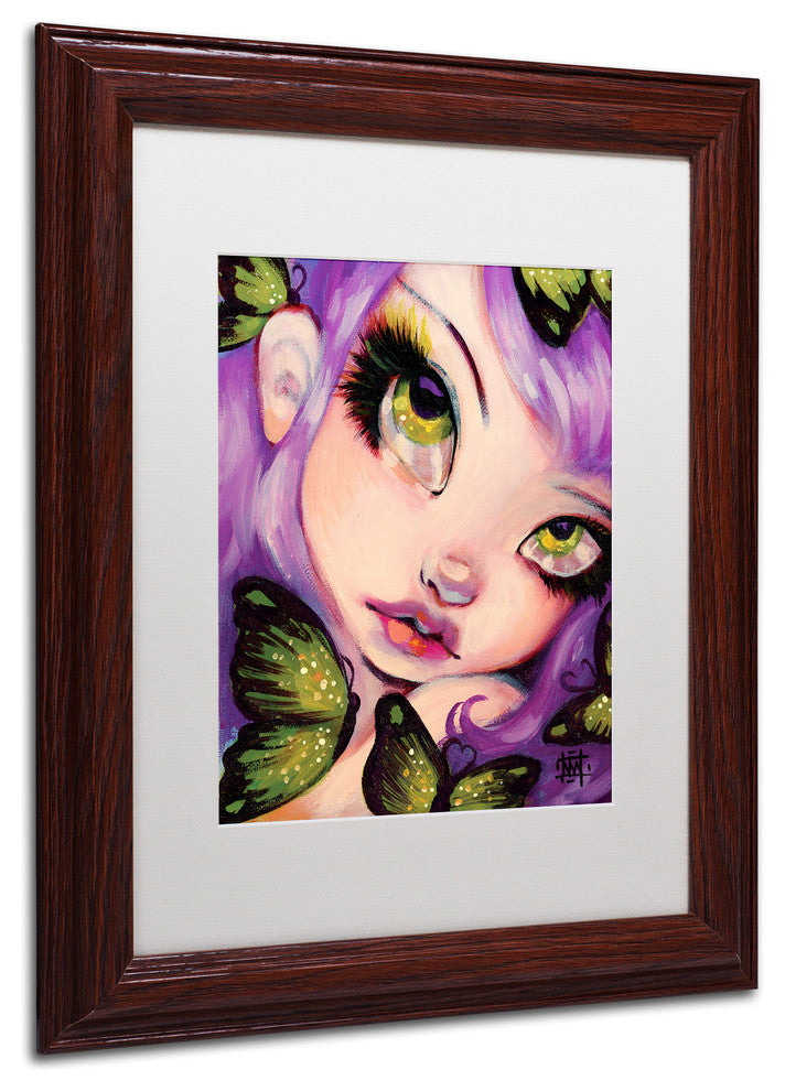 Natasha Wescoat 'Green Eyed Violet' Art, Wood Frame, White Mat, 11x14