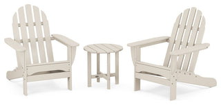 Polywood Classic 3-Piece Adirondack Chair Set With Table, Sand
