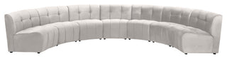 Limitless Velvet Upholstered 7-Piece Modular Sectional, Cream