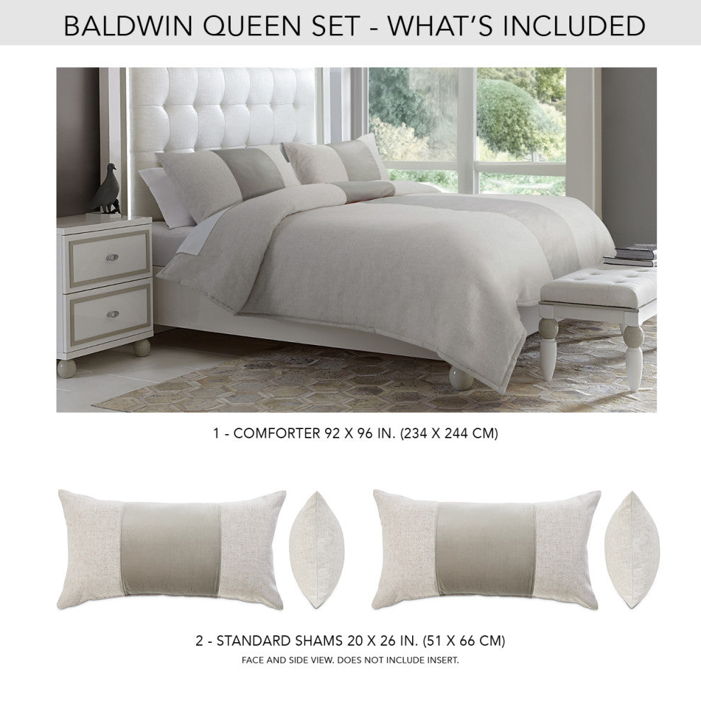 Baldwin 3-Piece Queen Comforter Set Dove