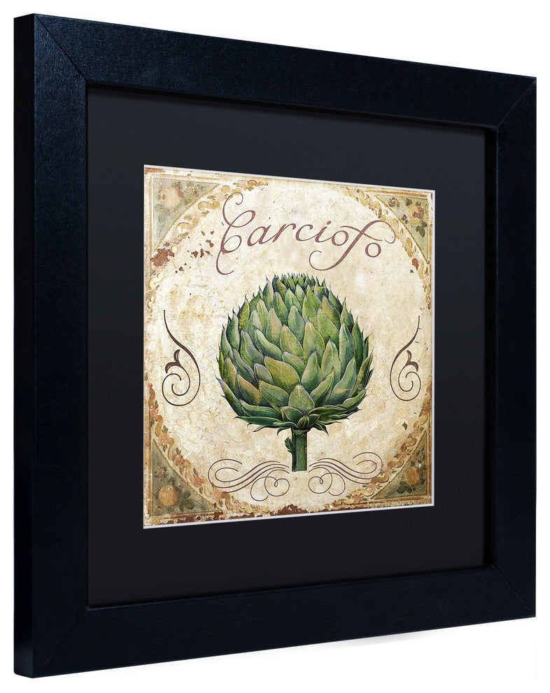 Color Bakery 'Mangia III' Art, Black Frame, Black Matte, 11"x11"