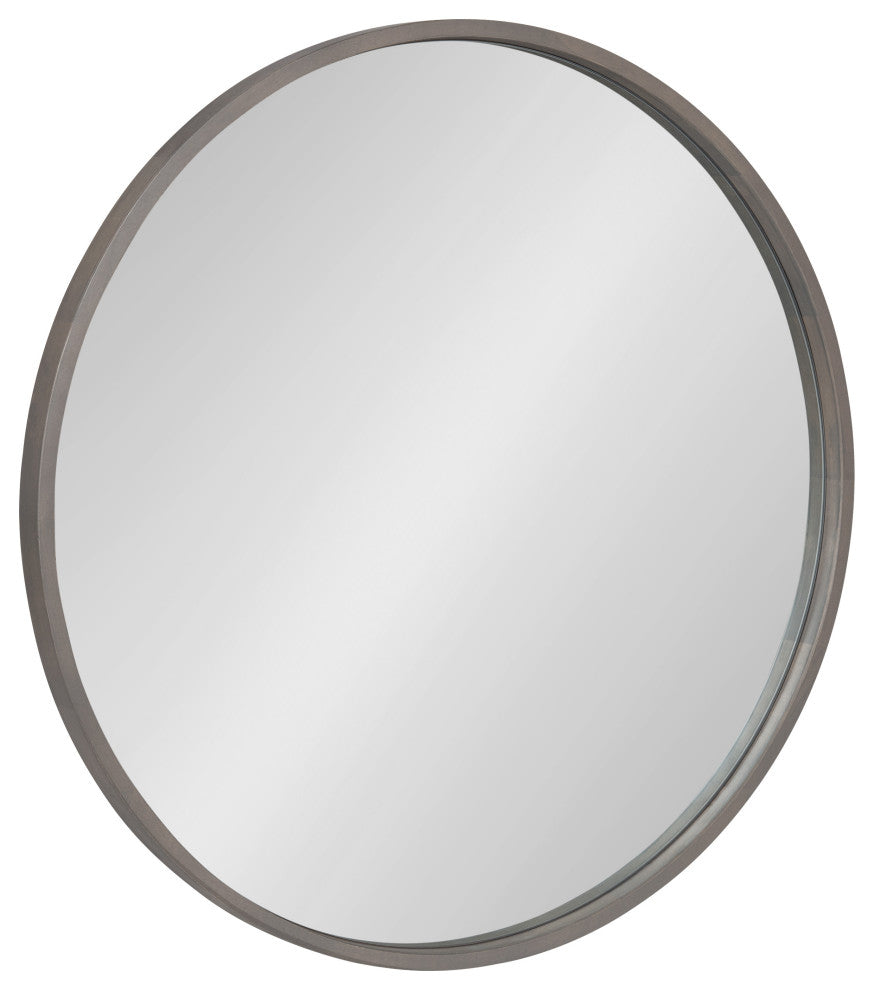Valenti Round Framed Mirror, Gray 28 Diameter