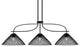 Cavella Island Light, Matte Black Finish, 14" Matte Black Cone Mesh Metal Shades