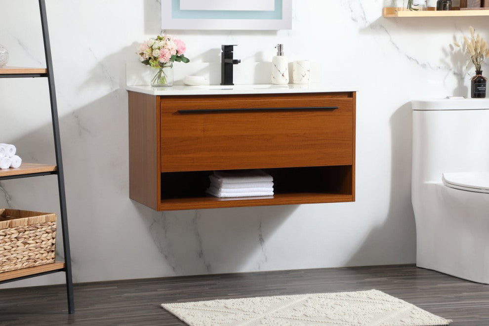 Elegant Decor Roman Bathroom Vanity Teak