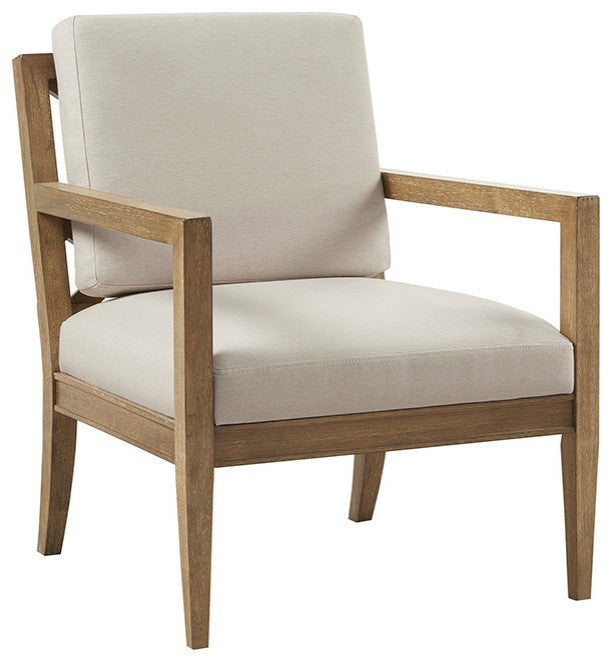 Madison Park Tage Modern Farmhouse Reclaimed Wood Accent Chair, Cream