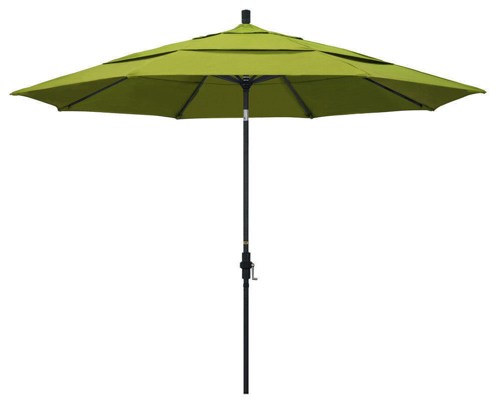 11' Aluminum Umbrella Collar Tilt Matted Black, Ginkgo