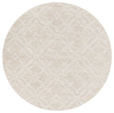Metro Solid and Border Beige Area Rug, 7'9" Round