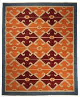 Kilim Rug KL07-RUST/BLUE