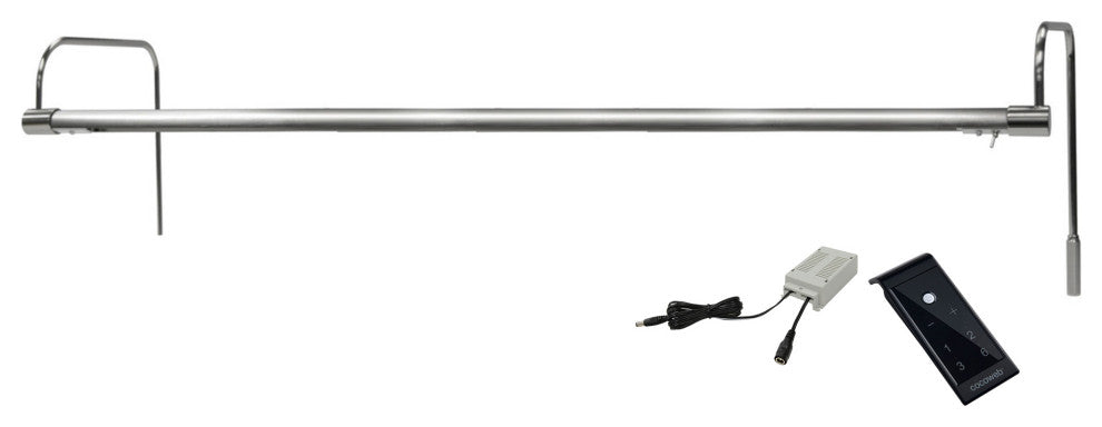30" Slim Line Frame Light, Satin Nickel With Plug-in and Remote