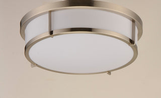 Maxim 10272WT Rogue E26 2 Light 13"W Flush Mount Drum Ceiling - Satin Nickel